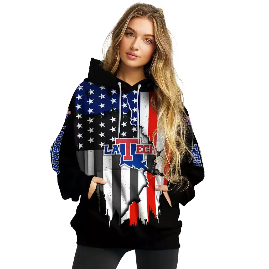 la tech american pride black hoodie high quality la tech american pride black hoodie high quality