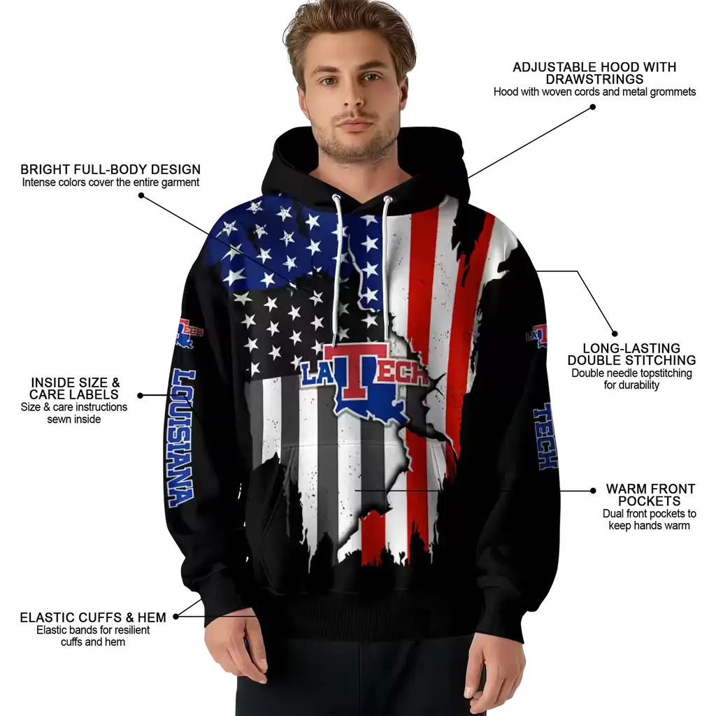 la tech american pride black hoodie latest model la tech american pride black hoodie latest model