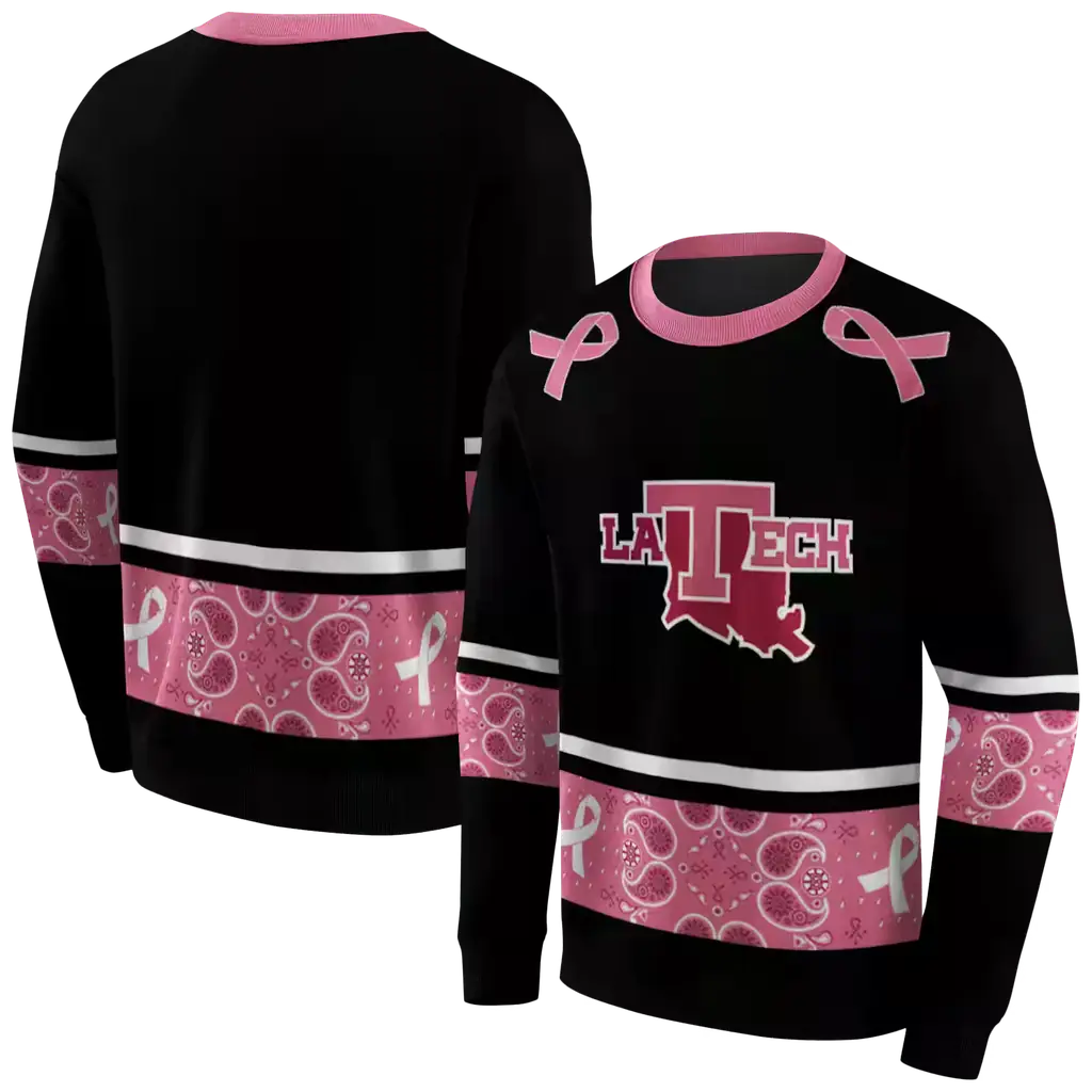 la tech awareness ribbon black pink hoodie premium grade la tech awareness ribbon black pink hoodie premium grade