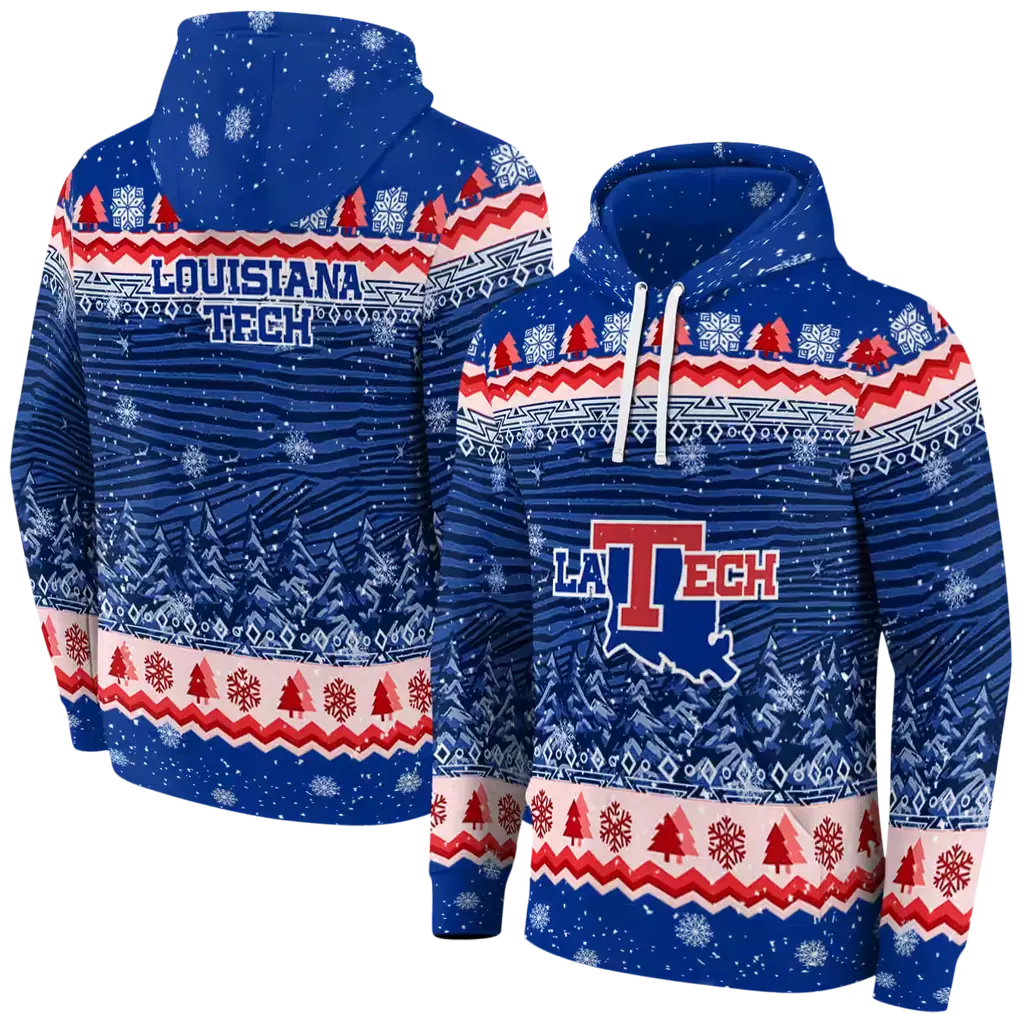 la tech christmas trees blue hoodie fashion forward la tech christmas trees blue hoodie fashion forward