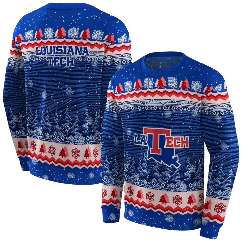 la tech christmas trees blue hoodie premium grade la tech christmas trees blue hoodie premium grade