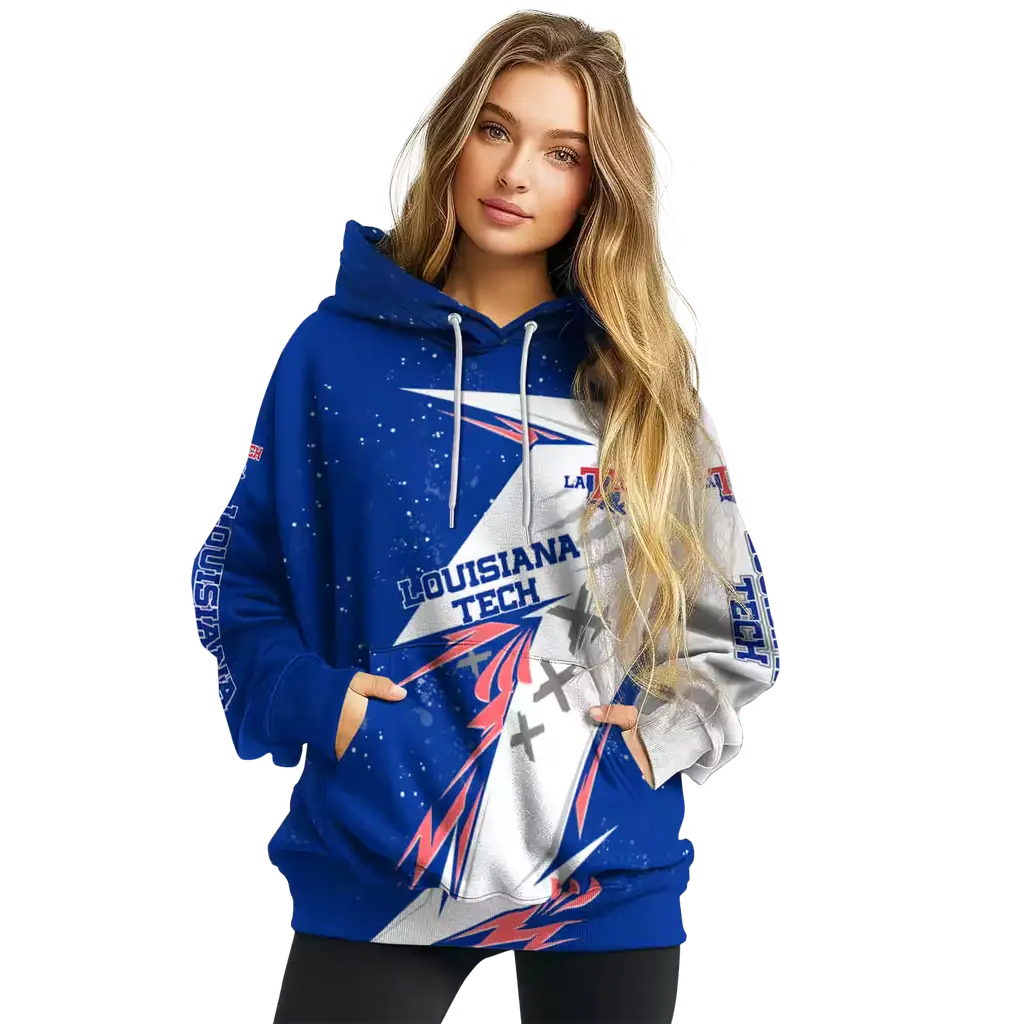 la tech dynamic slash blue white hoodie high quality la tech dynamic slash blue white hoodie high quality