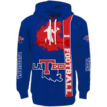 la tech football heartbeat blue hoodie best selling