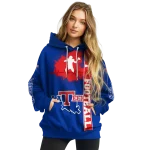 la tech football heartbeat blue hoodie best selling