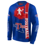 la tech football heartbeat blue hoodie best selling