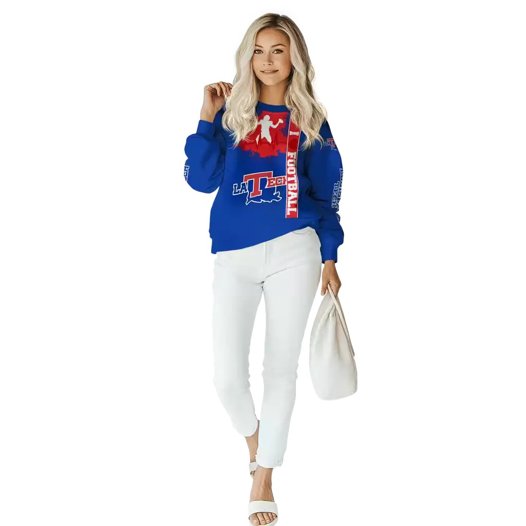 la tech football heartbeat blue hoodie trendy la tech football heartbeat blue hoodie trendy