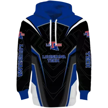 la tech futuristic pattern blue black hoodie best selling
