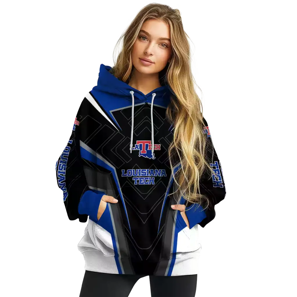 la tech futuristic pattern blue black hoodie high quality la tech futuristic pattern blue black hoodie high quality
