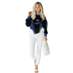 la tech futuristic pattern blue black hoodie best selling