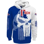 la tech graphic punisher blue white hoodie best selling