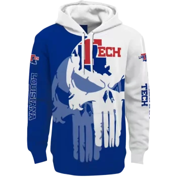 la tech graphic punisher blue white hoodie best selling