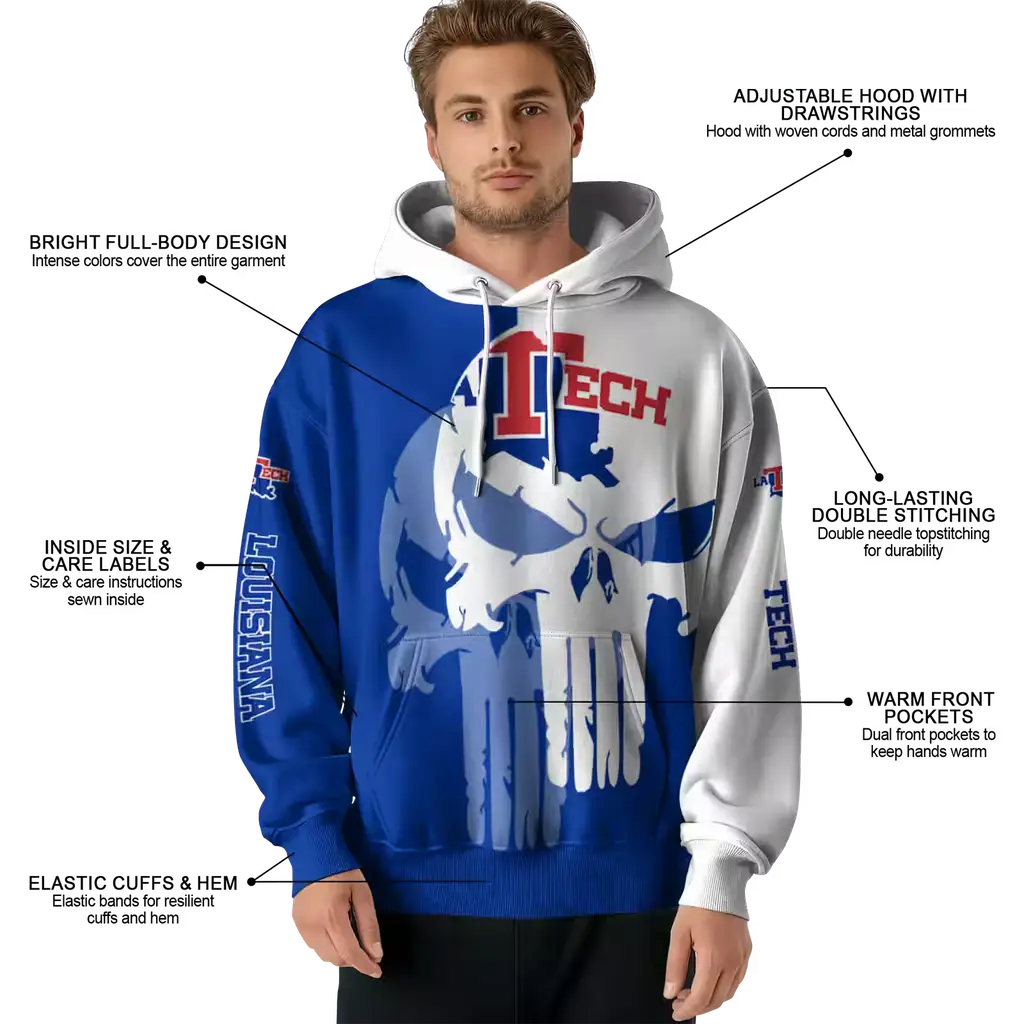 la tech graphic punisher blue white hoodie latest model la tech graphic punisher blue white hoodie latest model