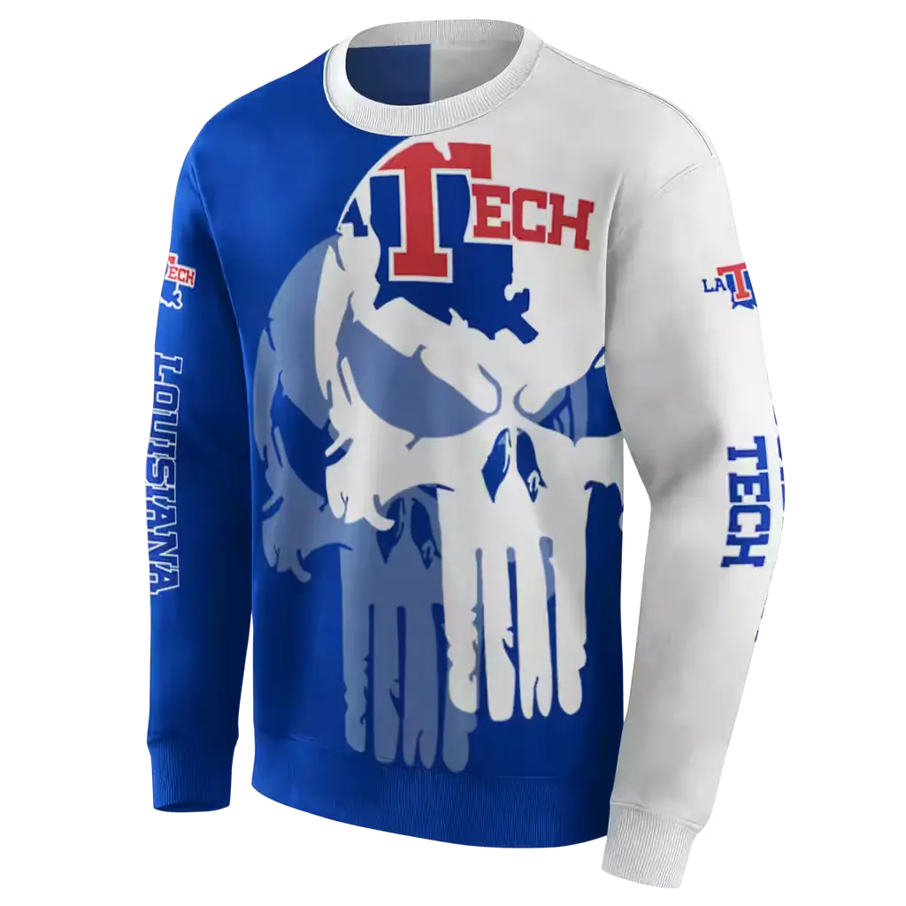 la tech graphic punisher blue white hoodie new arrival la tech graphic punisher blue white hoodie new arrival