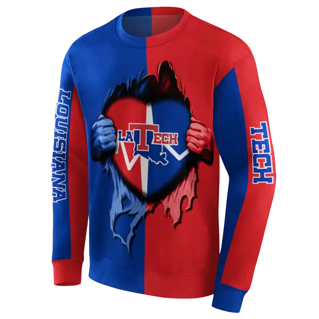 la tech heartbeat graphic blue hoodie new arrival la tech heartbeat graphic blue hoodie new arrival