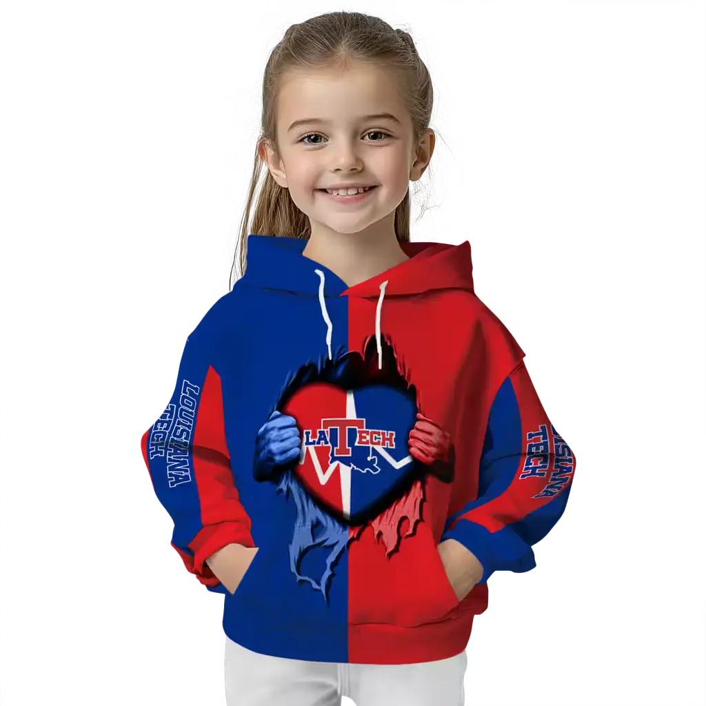 la tech heartbeat graphic blue hoodie top rated la tech heartbeat graphic blue hoodie top rated