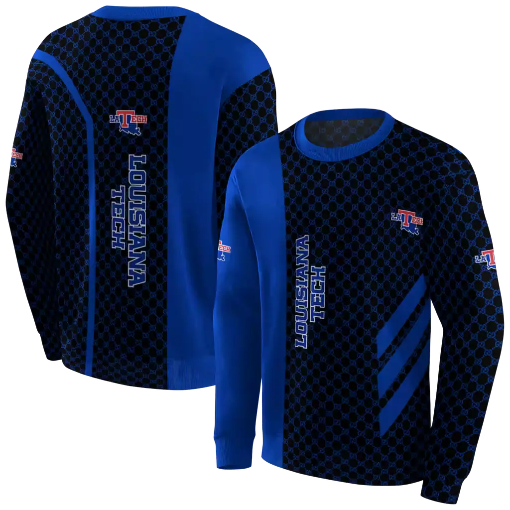 la tech monogram pattern blue hoodie premium grade la tech monogram pattern blue hoodie premium grade