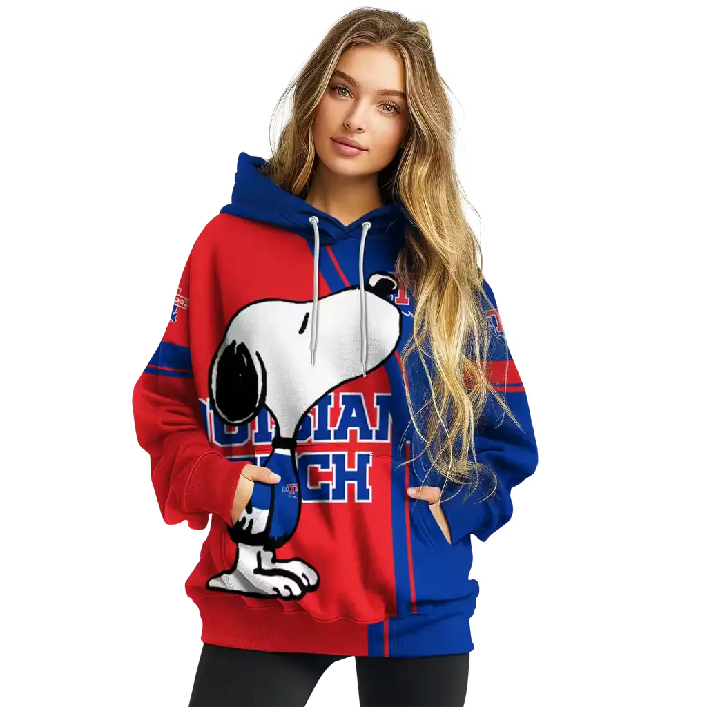 la tech playful snoopy blue hoodie high quality la tech playful snoopy blue hoodie high quality