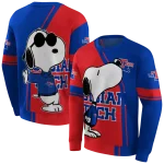 la tech playful snoopy blue hoodie best selling
