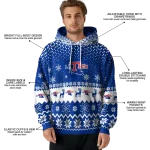 la tech reindeer motif blue hoodie best selling