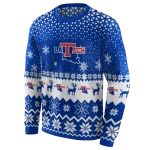la tech reindeer motif blue hoodie best selling