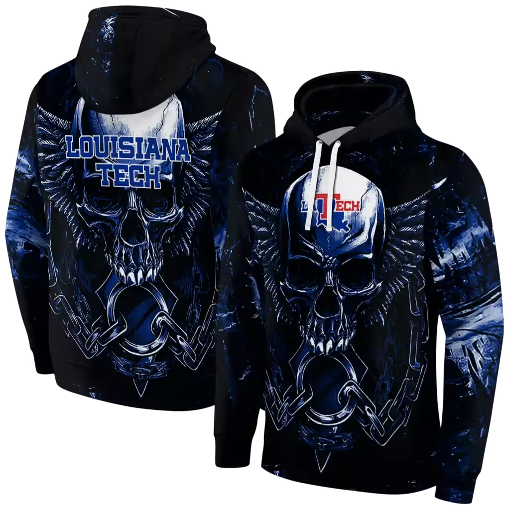 la tech skull artwork blue black hoodie fashion forward la tech skull artwork blue black hoodie fashion forward