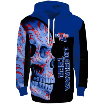 la tech skull motif blue black hoodie best selling