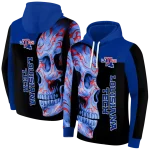 la tech skull motif blue black hoodie best selling