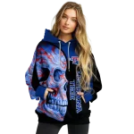 la tech skull motif blue black hoodie best selling