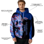 la tech skull motif blue black hoodie best selling