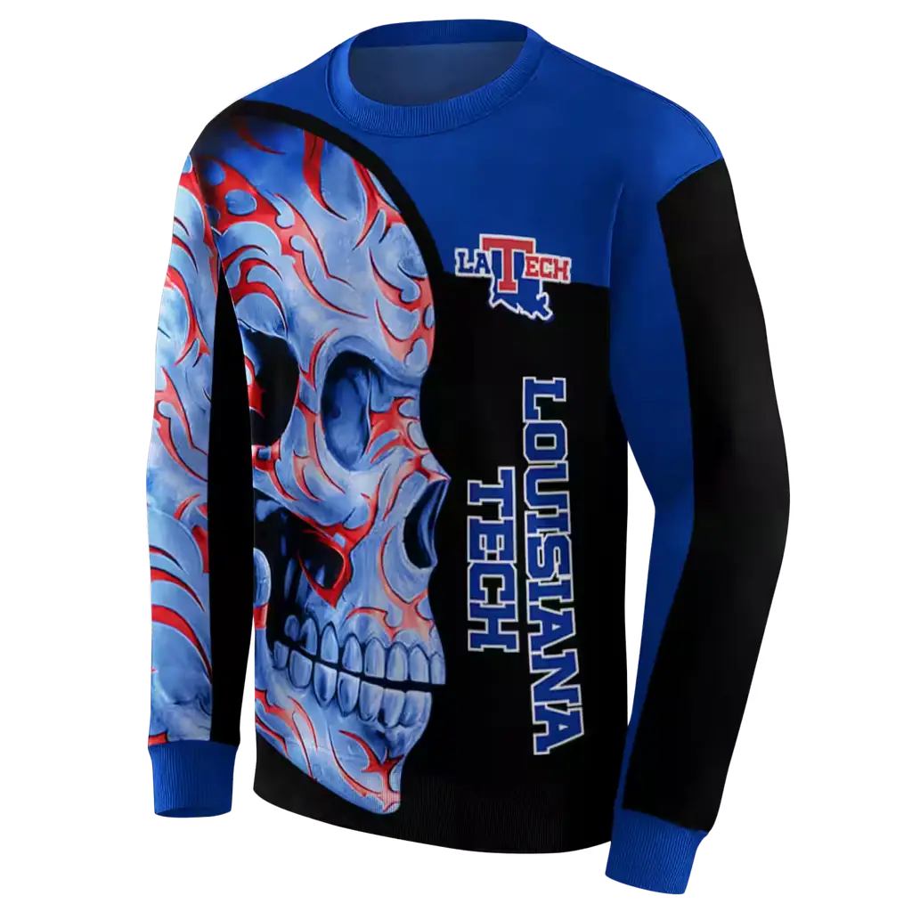 la tech skull motif blue black hoodie new arrival la tech skull motif blue black hoodie new arrival