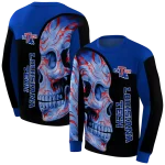 la tech skull motif blue black hoodie best selling