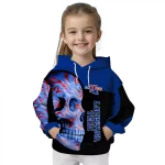 la tech skull motif blue black hoodie best selling