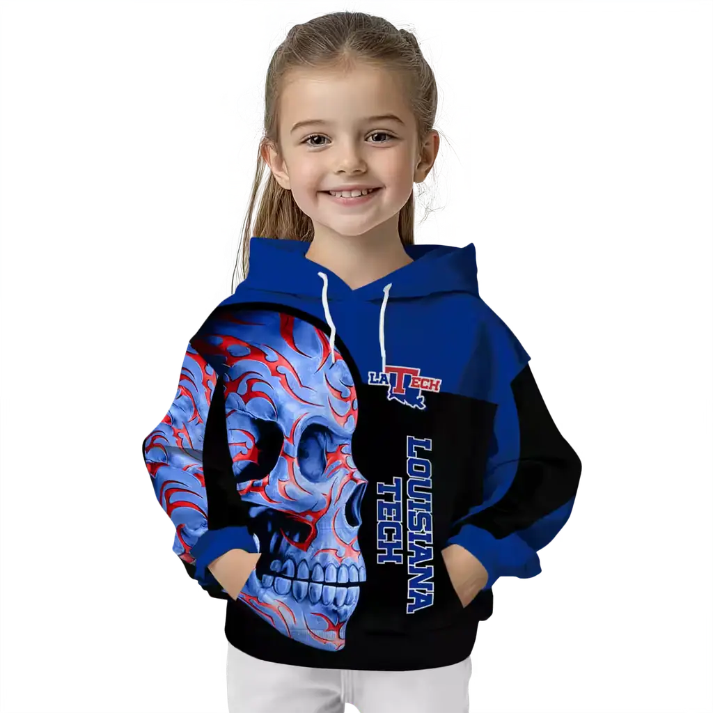 la tech skull motif blue black hoodie top rated la tech skull motif blue black hoodie top rated