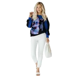 la tech skull motif blue black hoodie best selling