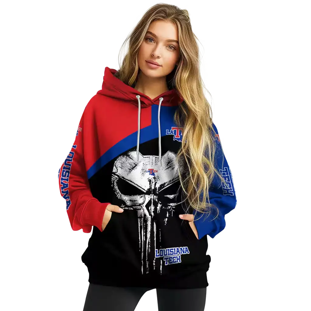 la tech skull punisher red black hoodie high quality la tech skull punisher red black hoodie high quality