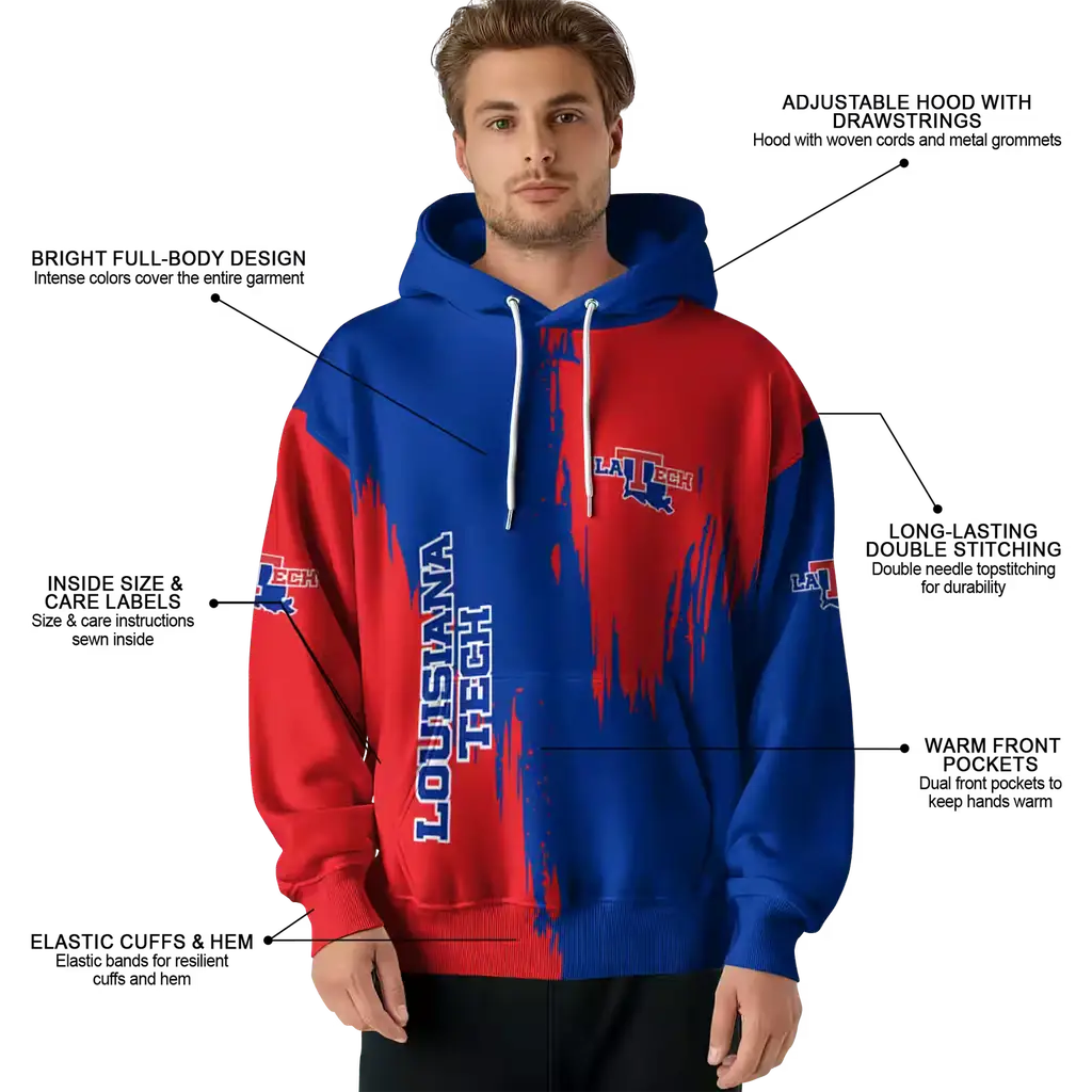 la tech splatter effect blue hoodie latest model la tech splatter effect blue hoodie latest model