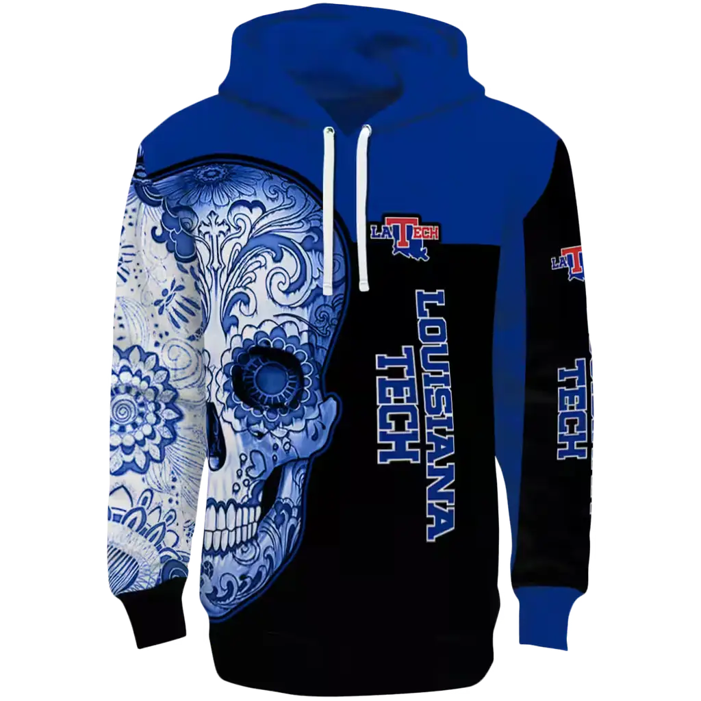 la tech sugar skull blue black hoodie best selling la tech sugar skull blue black hoodie best selling