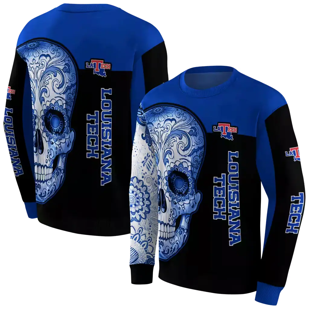 la tech sugar skull blue black hoodie premium grade la tech sugar skull blue black hoodie premium grade