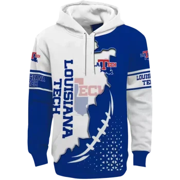 la tech triangular pattern blue white hoodie best selling