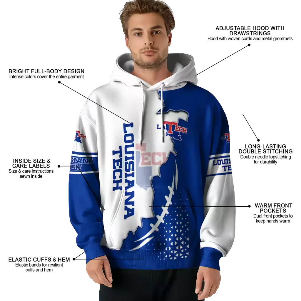la tech triangular pattern blue white hoodie latest model la tech triangular pattern blue white hoodie latest model