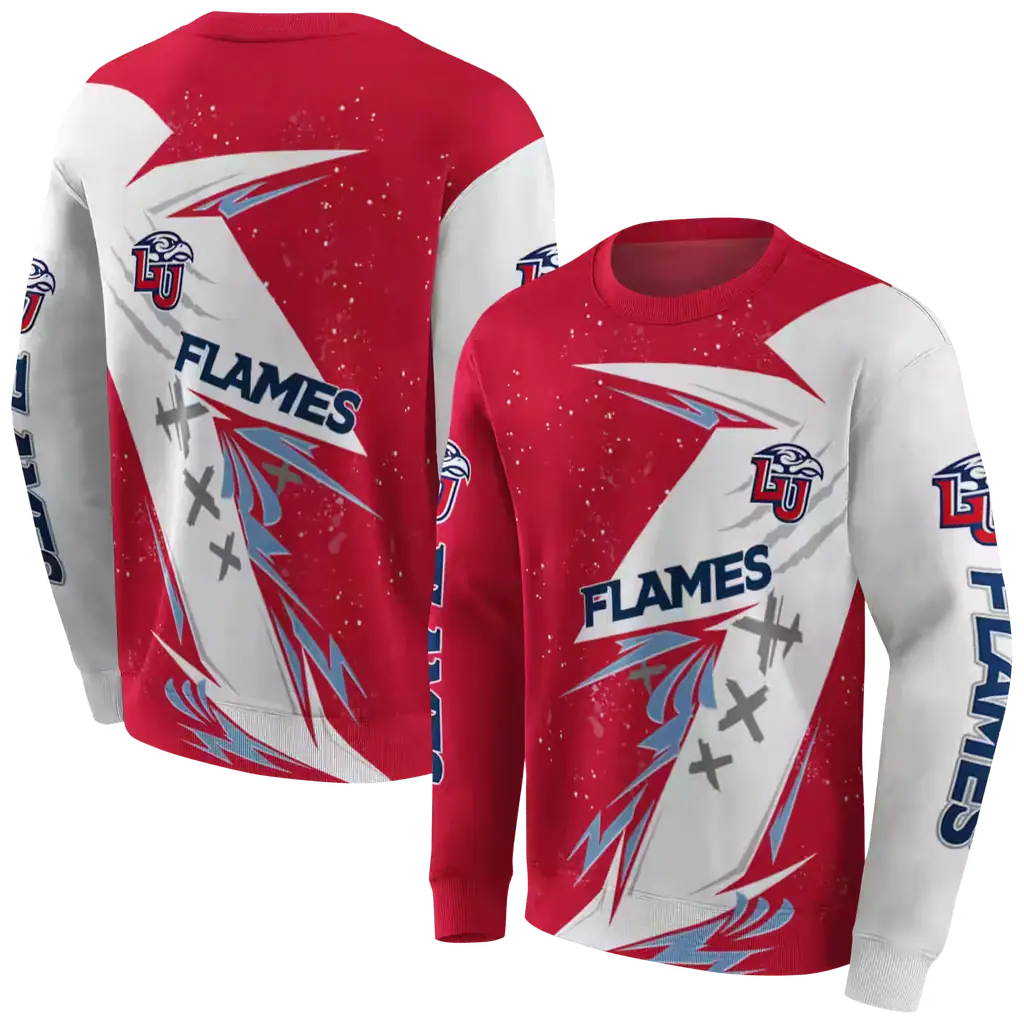 liberty flames dynamic slash red white hoodie premium grade liberty flames dynamic slash red white hoodie premium grade