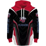 liberty flames futuristic pattern red black hoodie best selling