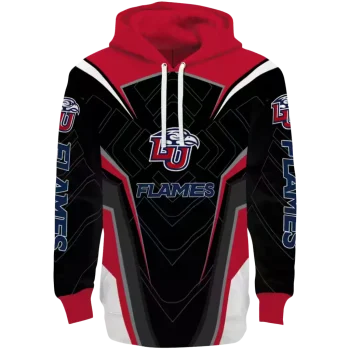 liberty flames futuristic pattern red black hoodie best selling