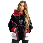 liberty flames futuristic pattern red black hoodie best selling