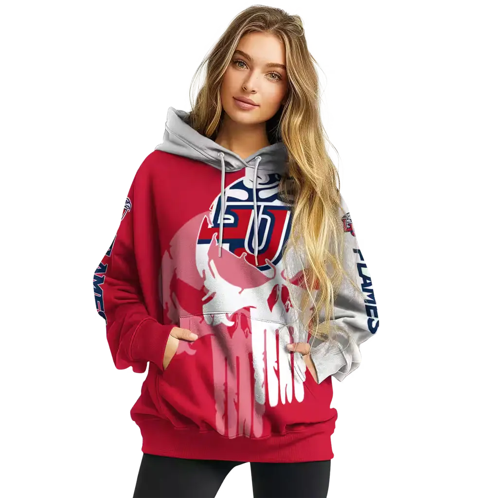 liberty flames graphic punisher red white hoodie high quality liberty flames graphic punisher red white hoodie high quality