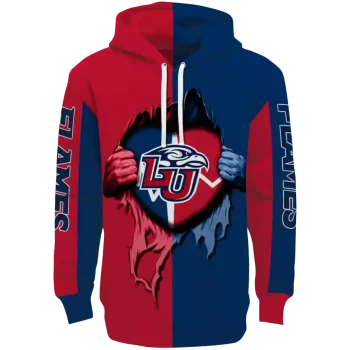 liberty flames heartbeat graphic red hoodie best selling