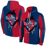 liberty flames heartbeat graphic red hoodie best selling