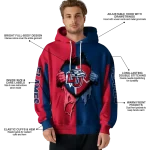 liberty flames heartbeat graphic red hoodie best selling