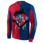 liberty flames heartbeat graphic red hoodie best selling