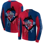 liberty flames heartbeat graphic red hoodie best selling
